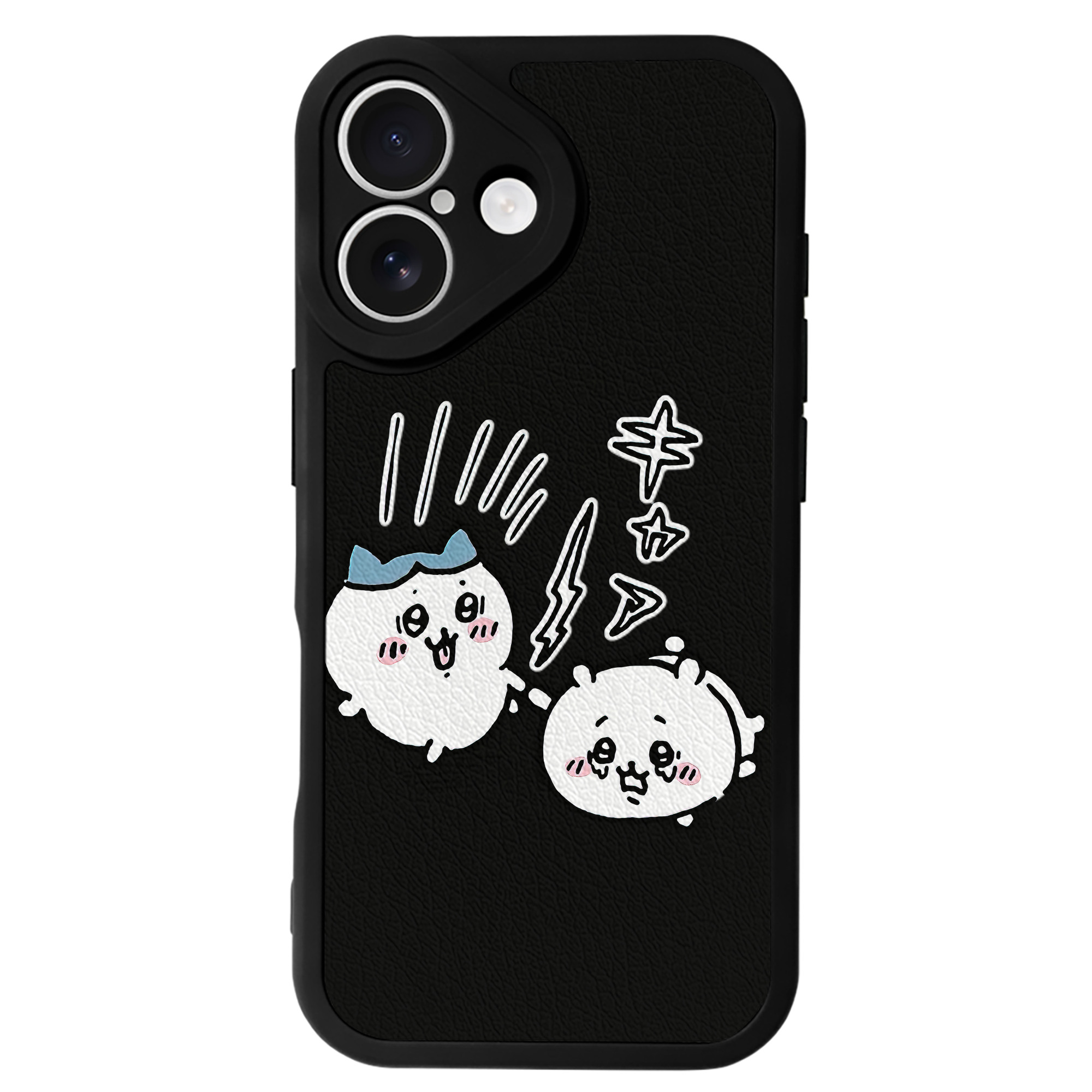 （画像用） ちいかわ ハチワレ Chii-kawa hachiware 【iPhone 16シリーズ対応】シリコンスマホケース（レザー調） 材質：シリコン